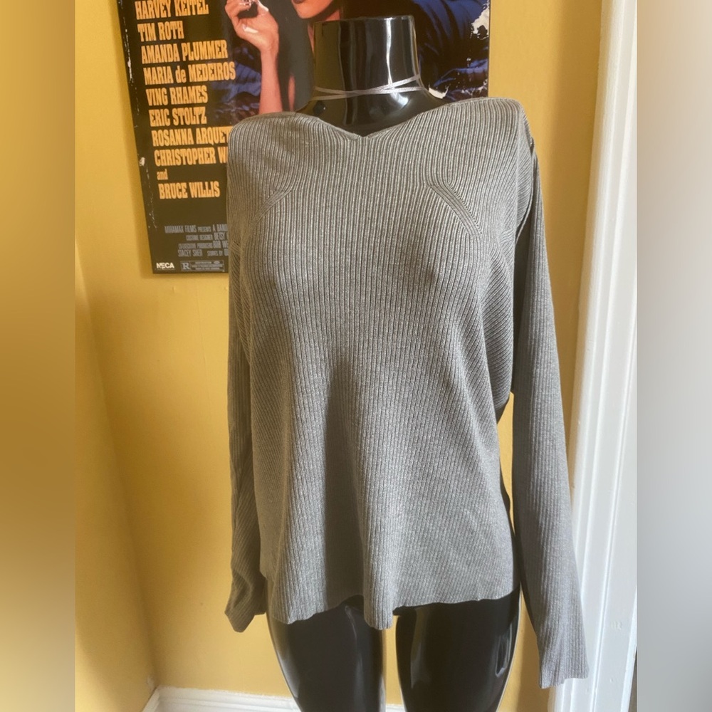 Addition Elle Heather Gray Knit Top